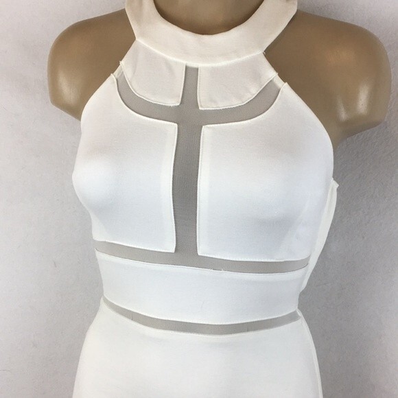 Guess White Sleeveless Cutout Panel Mini Dress XS - Picture 5 of 12